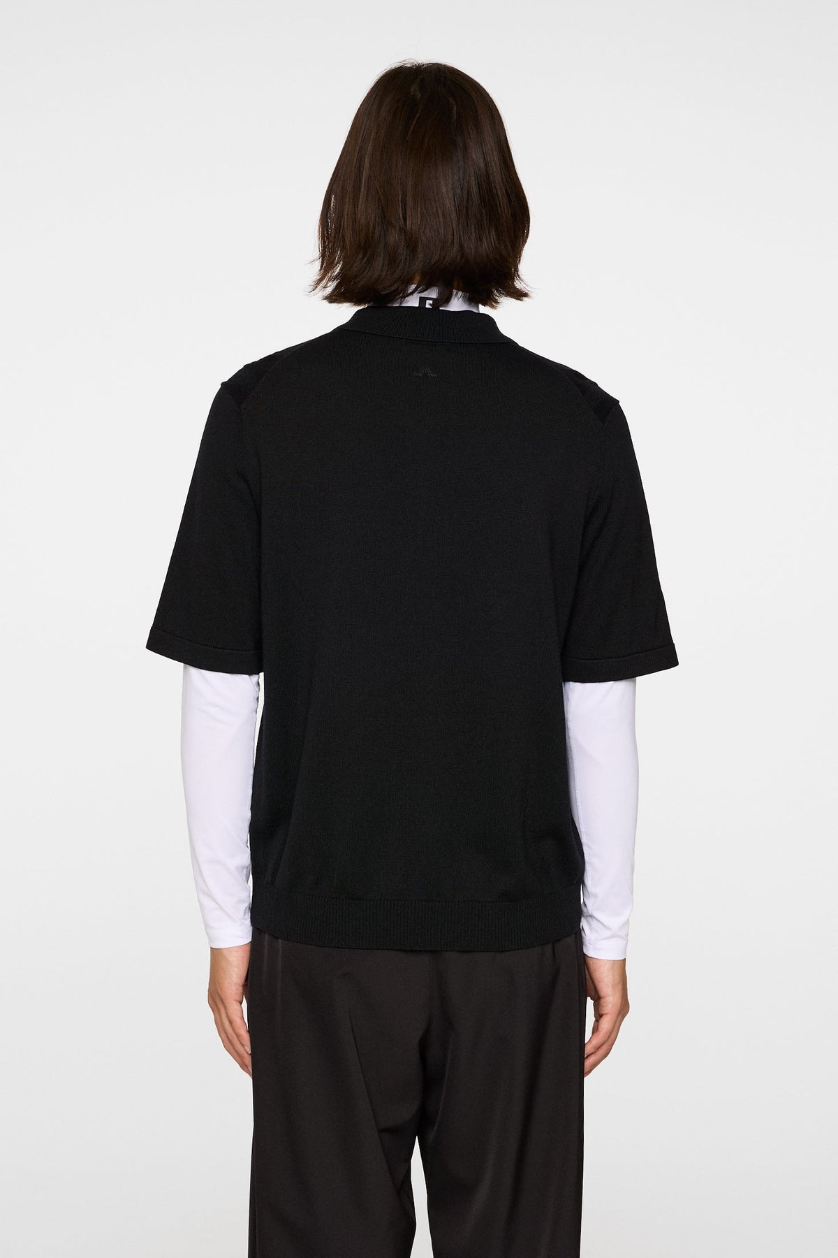 Remy Structure Zip Knit Polo / Black