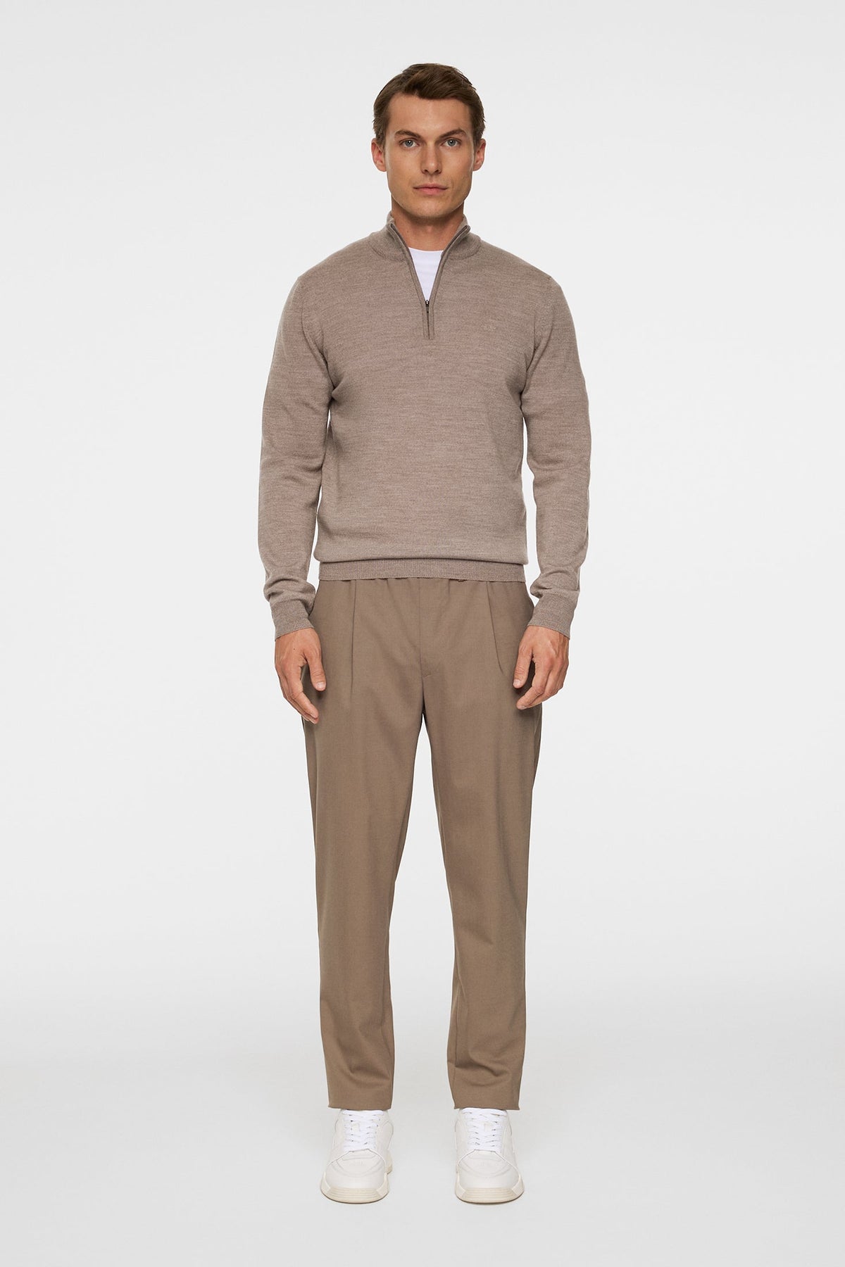 Kiyan Merino Quarter Zip / Brindle Melange