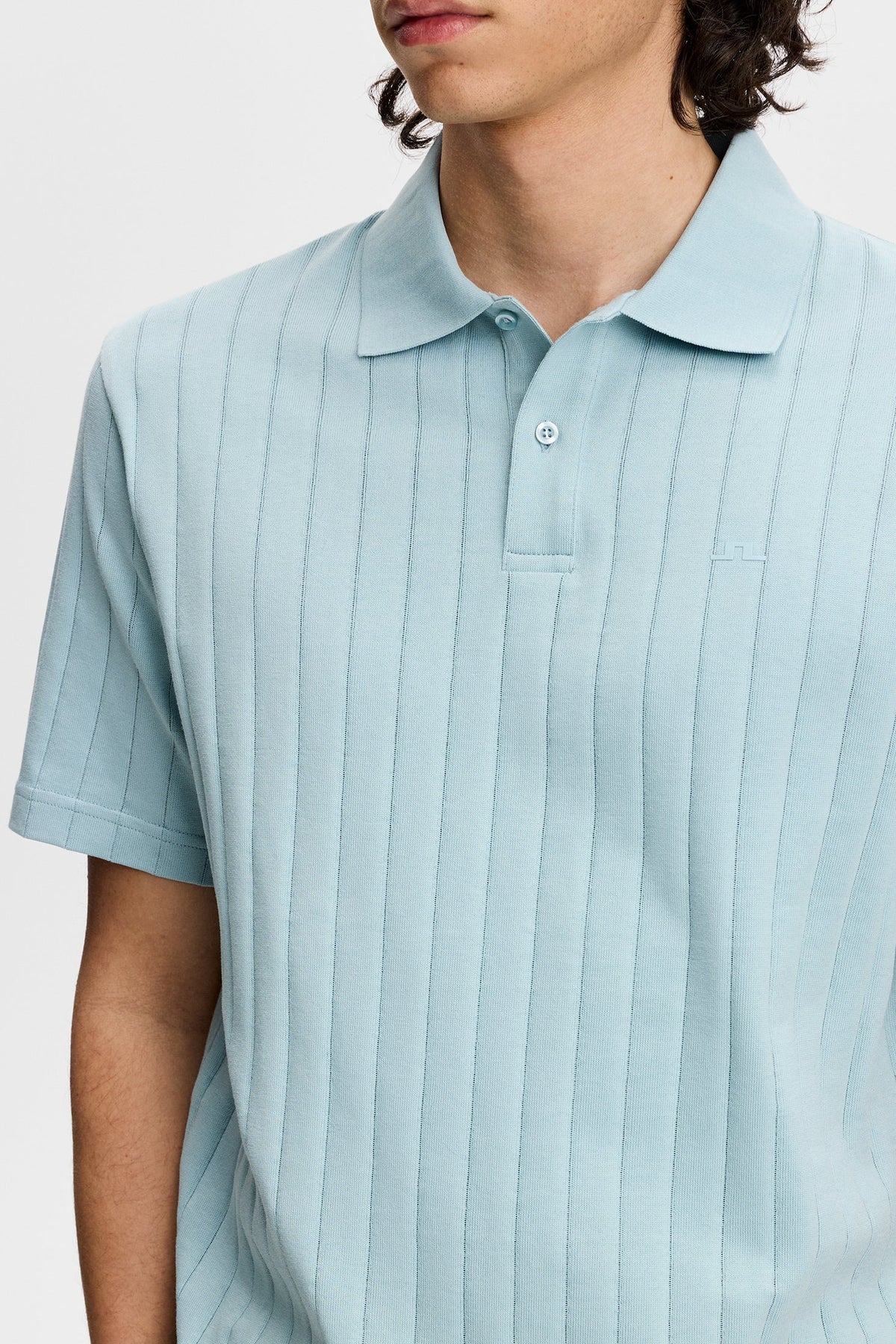 Simon Stripe Polo / Forget-Me-Not