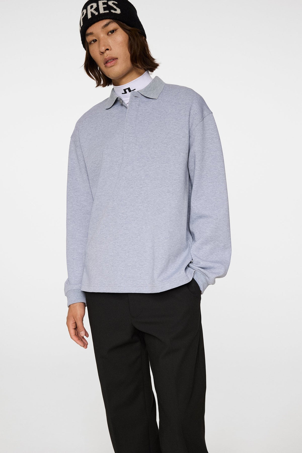 Cadan Polo Sweater / Medium Grey Melange